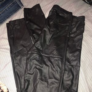 Black faux leggings